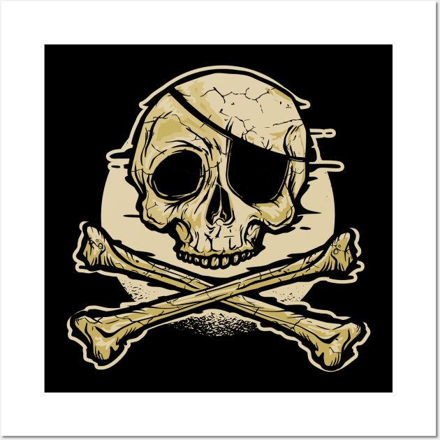 Skull and Crossbones with Eye-patch Graphic Wall Art by Graphic Duster